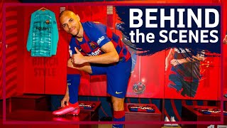 BEHIND THE SCENES Martin Braithwaites first day as new Barça player [upl. by Kcaj]