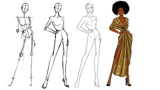 Fashion Illustration how to draw a croquis for fashion design part 1 [upl. by Alleacim427]