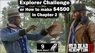 Explorer Challenge or how to make 4500 early in chapter 2  Red Dead Redemption 2 [upl. by Werda]