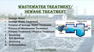 Primary Treatment of Wastewater Screening Grit Chamber SedimentationUrduHindiwaterpollution [upl. by Fredela]