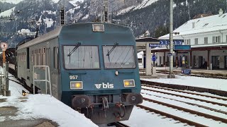 BLS Autoverlad Kandersteg im Winter 2023 [upl. by Imarej596]