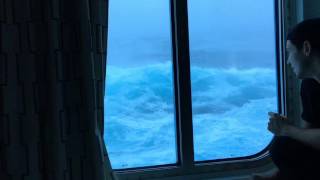 Anthem Of The Seas Vs huge waves and 120 mph winds Viewed from my room on the third floor [upl. by Macegan864]