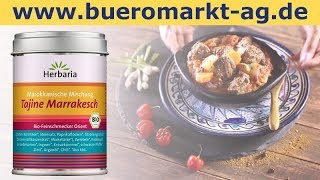 Herbaria Gewürzmischung Tajine Marrakesch BIO Marokkanische Mischung 100g [upl. by Htaek]