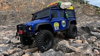 TRAXXAS TRX4 110 LAND ROVER DEFENDER 4x4 OFFROAD ADVENTURE  RUNS ON BIG ROCK [upl. by Yevi]