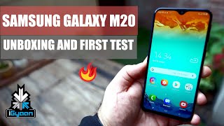 Samsung Galaxy M20 Unboxing Performance Gaming And Camera First Look [upl. by Volnay]