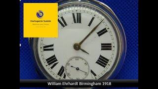 William Ehrhardt Birmingham 1918  Silver British Lever Pocket Watch [upl. by Sherwynd420]