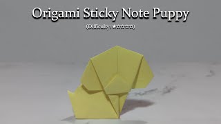 Origami Sticky Note Puppy Tutorial  Easy Paper Craft for Beginners [upl. by Paschasia]