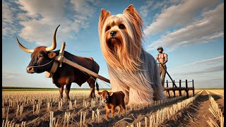 Comedic Pets Moments Yorkshire Terrier  Small energetic and friendly dog with long silky fur [upl. by Shannen285]