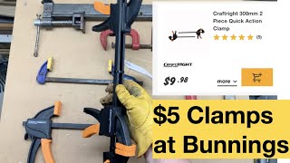 Bunnings 5 quick release Craftright Clamps awesome [upl. by Ymmac545]