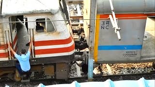 WAP5 Loco coupling  KANPUR SHATABDI Exp amp Departure from New Delhi [upl. by Annoit]