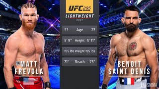 MATT FREVOLA VS BENOIT SAINT DENIS FULL FIGHT UFC 295 [upl. by Ruyam]