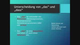 quotdassquot oder quotdasquot  Deutsch  Rechtschreibung [upl. by Niwrehs]