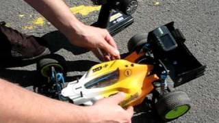 Tamiya DF03 Brushless speed runs 96 kmh [upl. by Meingolda]