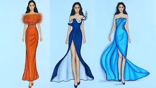 Fashion illustration compilation speed drawing [upl. by Blackmore]