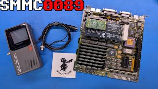 0089 Troubleshooting Mac SE30 motherboards and mini Sony CRT monitor WatchCam [upl. by Dnalyram]