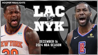 LA Clippers vs New York Knicks Full Game Highlights  Dec 16  2024 NBA Season [upl. by Rocco]