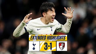 TOTTENHAM HOTSPUR 31 BOURNEMOUTH  EXTENDED HIGHLIGHTS  SPURS SECURE NEW YEARS EVE WIN [upl. by Naoj311]