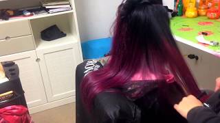 Tinta Colore Capelli Viola Carminio Fama Ombre Hair Lisci Straight Purple Dye How to Come fare DIY [upl. by Eiclek]