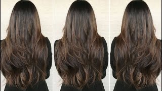 Perfect Layered Haircut with Bangs for Long Hair  Layered Hair Cutting Techniques [upl. by Mariya250]