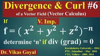 Divergence amp Curl 6 of a Vector Field in Hindi V Imp  Vector Calculus  Engineering Mathematics [upl. by Ecire220]