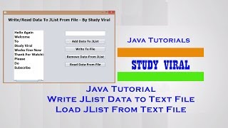 Java Swing Tutorials GUI  Read and Write JList with Text File  Study Viral [upl. by Ehrenberg]