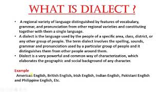 what is Dialect  Difference bt Accent and dialect  Types  In URDU and Hindi  Crash course [upl. by Rollet713]