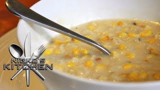 EASY CORN CHOWDER  VIDEO RECIPE [upl. by Orlanta176]