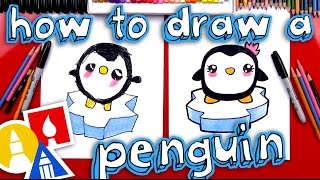 How To Draw A Cartoon Penguin [upl. by Elysia381]