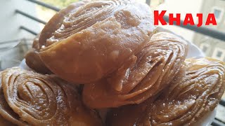 Khaja Recipe in Hindi  মুচমুচে খাজা । [upl. by Durrell]