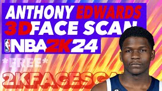 FREE NBA 2K FACE SCAN  ANTHONY EDWARDS 3D FACE SCAN [upl. by Atirehgram820]