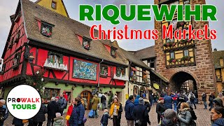 Riquewihr France Christmas Market Walking Tour  4K60fps with Captions  Prowalk Tours [upl. by Anawait]