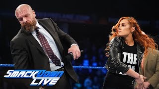 Becky Lynch slaps Triple H SmackDown LIVE Feb 5 2019 [upl. by Dearborn]