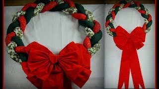 DIY How To Make An quot Everlasting quot Christmas Wreath From Fabric quot Tutorial quot [upl. by Eibrab]