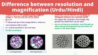 Difference between resolution and magnification in urdu  Alevel biology  Microscopy [upl. by Cheney332]