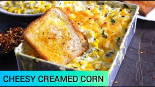 BAKED CORN CHEESE CASSEROLE  CHEESY CREAMED CORN  SIDE DISH FOR THANKSGIVING CHRISTMAS DINNER [upl. by Ynneb]