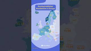 Durchschnittlicher Stundenlohn in Europa 💸 stundenlohn [upl. by Aimet]