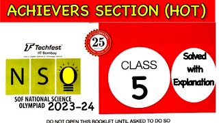 NSO 202324 Class 5 Question Paper with Answer  SOF NSO science Olympiad class 5 Achievers section [upl. by Ronyam]