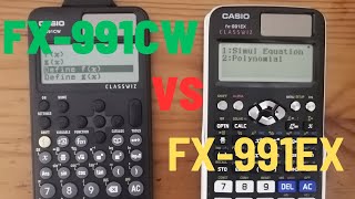 Casio FX991EX vs FX991CW  Calculator Comparison [upl. by Attikram]