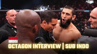 SUB INDO Octagon Interview Khamzat Chimaev setelah kemenangannya atas Kamaru Usman [upl. by Llebiram666]