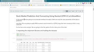 Stock price prediction and forecasting using stack LSTM  RNN  LGMVIP  Time series data analysis [upl. by Garson]