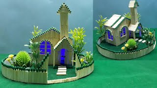 DIY Matchstick Fairy House Showpiece  Matchstick Garden Villa [upl. by Samuela]