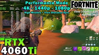 Fortnite Performance Mode  RTX 4060 Ti  5800X3D  4K 1440p 1080p  Max amp Low Competitive Settings [upl. by Marice469]