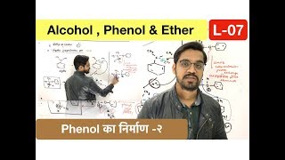 L07  Phenol  फ़ीनॉल का निर्माण  preparation of phenol by cumene hydroperoxide [upl. by Nythsa]