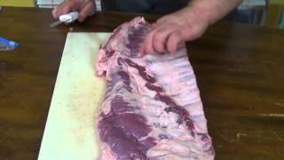 Trim St Louis Spare Ribs  How to Trim Pork Spareribs Into a St LouisStyle Cut [upl. by Kruter766]