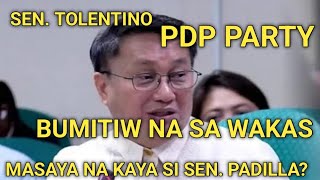 BUMITIW NA RIN BILANG PDP MEMBER SI SEN FRANCIS TOLENTINO MATAPOS ANG PANAWAGAN NI SEN PADILLA [upl. by Rafter]