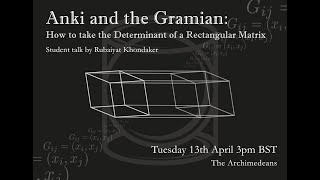 Gramian How to take the Determinant of a Rectangular Matrix and Anki  Rubaiyat Khondaker [upl. by Finlay]