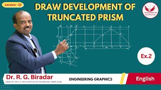 Development of Truncated Prism  Ex 02  Engineering Graphics labtech biradarsir [upl. by Randal]