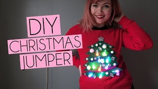 DIY Christmas Jumper Sweater with Lights  Paige Joanna [upl. by Loresz]