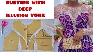 How to cut and sew a BUSTIER WITH DEEP SWEETHEART YOKE [upl. by Nalyt]