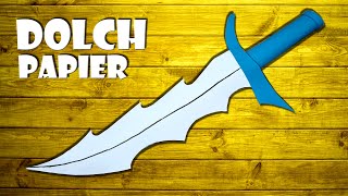 Dolch basteln Spielzeug Schwert aus Papier  paper dagger DIY toy sword craft 4K [upl. by Ketti]